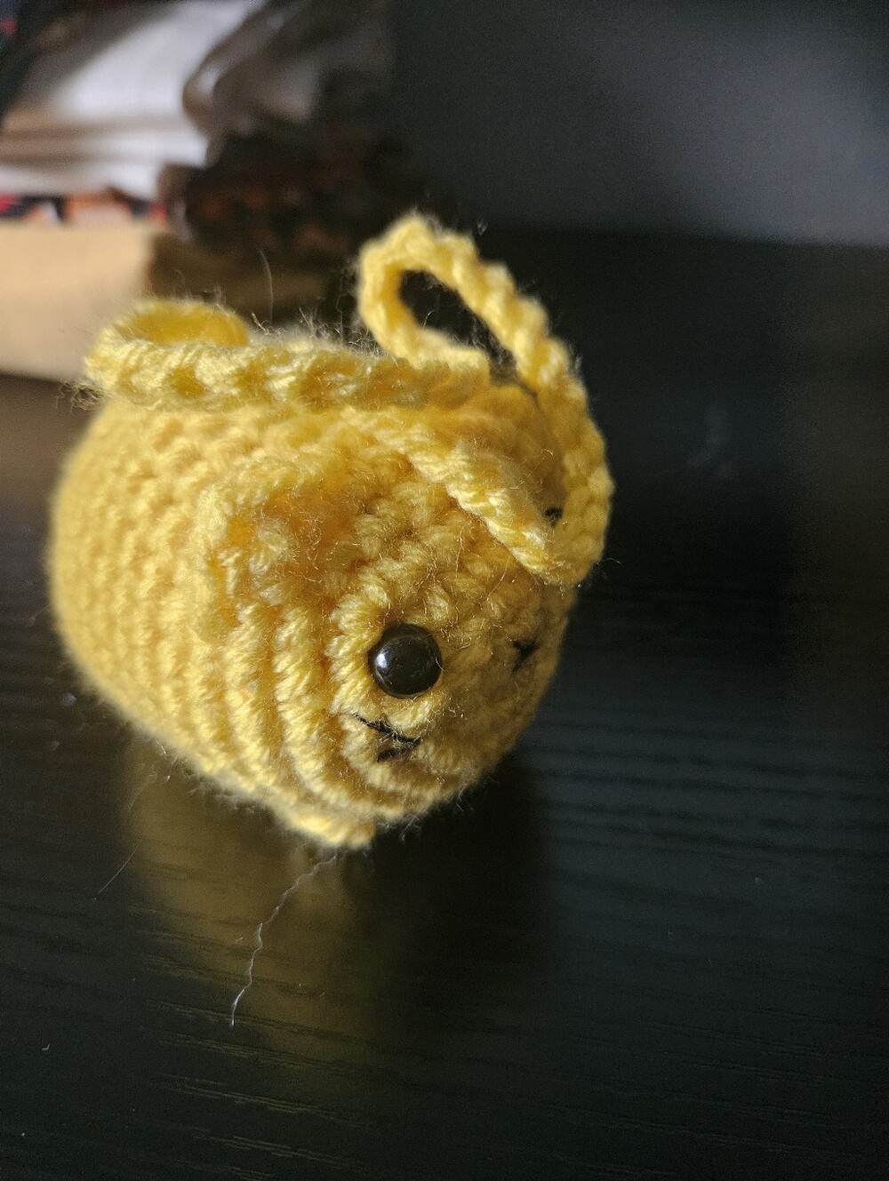 Handmade Yellow Crochet Cat Amigurumi Keychain - Picture 6 of 6